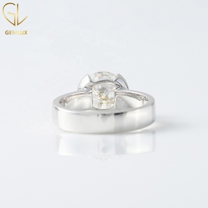 Bague de fiançailles en moissanite taille ronde, bague de mariage à demi-sertissage, bague solitaire en moissanite - Product Image 5