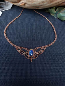 Gargantilla de Macramé con Mariposa Azul, Collar Hecho a Mano con Aleación de Zinc, Joyería Boho con Alas, Cadena de Bambú Clásica con Forma de Bola, Estilo Budista - Product Image 4