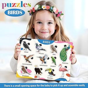 Juguete Educativo de Madera Trueflair para Niños de 2 Años en Adelante, Rompecabezas de Desarrollo Sensorial para Niños y Niñas (Pájaros) - Product Image 2