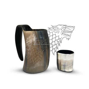 Jarra de Cuerno para Beber con Diseño Artesanal Único, Jarra de Cuerno de Alta Calidad - Product Image 1