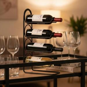 <b>4</b> Bottles Wine Rack Elegant Tabletop Stand <b>For</b> <b>Dining</b> <b>Table</b> And Restaurant Decor Adds Sophistication To Guest <b>Table</b> From India - Product Image 4