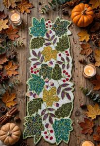 FAIZA CRAFT FC-9432 Mantel Individual Redondo Hecho a Mano con Cuentas de Vidrio y Patrón Floral Bordado para Decoración Festiva del Hogar - Product Image 5