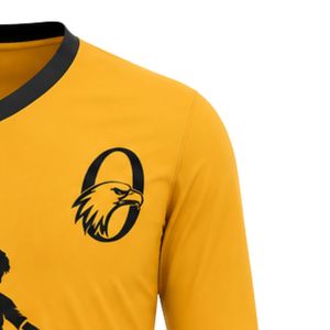 Camiseta de Fútbol Amarilla y Negra de Manga Larga para Adultos y Niños, Uniforme Deportivo Cómodo para Entrenamiento y Partido - Product Image 5