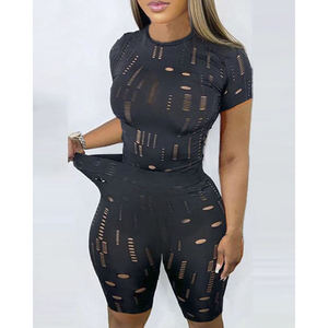Ensemble court tendance pour femme grande taille, avec dentelle et décoration vintage, étiquette personnalisée, prix bas, motif uni, ensemble assorti 2026 - Product Image 5