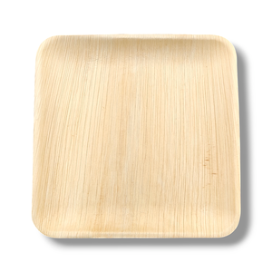 Platos Cuadrados de Palma de Areca Hechos en India, 100% Naturales, Resistentes a Fugas y Aptos para Microondas |   Vajilla Ecológica Biodegradable Premium en Oferta - Product Image 1
