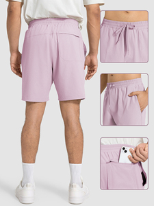 Compre Pantalones Cortos Deportivos Casuales de Lona para Hombre, Nuevos, de la Mejor Calidad, Venta Directa de Fábrica, Holgados, Sólidos, para Verano - Product Image 3