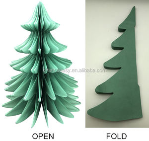 Wholesale Flat Honeycomb Paper Tree for Indoor <b>Christmas</b> Decorations <b>Christmas</b> Decoration Supplies - Product Image 3