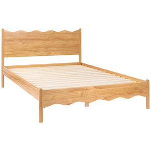 Aleya <b>Bed</b> <b>Frame</b> Made Of Mahogany Wood High Quality With Natural Wood Color For Bedroom Furniture - Product Image 3