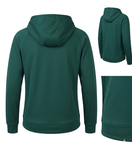 Sweat-shirt à capuche unisexe 100% coton, couleur unie, streetwear, séchage rapide, fitness, personnalisable, OEM, vente en gros - Product Image 4