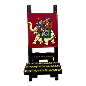 Support de téléphone portable en bois fait main, style chaise |   Support de téléphone décoratif avec art indien traditionnel - Product Image 2