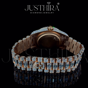 Montre RLX entièrement sertie de diamants Moissanite, bijoux hip-hop en argent 925, idéale pour les fiançailles, les fêtes, les mariages et les cadeaux d'anniversaire - Product Image 5