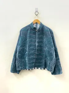 Designer Cotton Velvet Suzani Embroidered Indian Boho Women Winter <b>Jacket</b> Hippie Unisex Coat Wholesale Supplier - Product Image 1