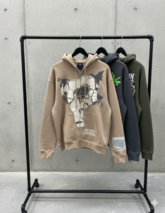 Sweat-shirts à capuche les plus demandés par les clients, design haut de gamme, 100% coton molletonné, broderie appliquée, meilleur matériau, fermeture éclair de haute qualité - Product Image 4