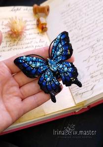 glass bead brooch <b>sequined</b> brooch fabric brooch textile brooch needlework brooch embroidered jewelry beaded accessory fashion pi - Product Image 6