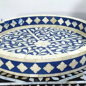 Bandeja Feng Shui de Lujo Hecha a Mano con Incrustaciones de Hueso Ecológicas, Diseño Decorativo Elegante, Calidad Premium para Servir en el Hogar y la Cocina - Product Image 1