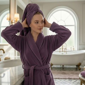 Ensemble de serviettes en coton peigné de qualité supérieure, 6 pièces, texture douce, bordure en dobby, 100% coton, ensemble de salle de bain 6 pièces, étiquette privée, logo personnalisé, fourniture - Product Image 6