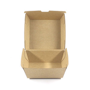 Boîte alimentaire en papier kraft personnalisée, jetable, pour emporter, emballage pour hamburgers avec impression de logo, écologique, vente en gros - Product Image 4