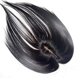 Cabello Humano 100% Real Vietnamita, Base de Seda, Topper con Flequillo de Encaje, Cabello Humano Liso 2025 - Product Image 1