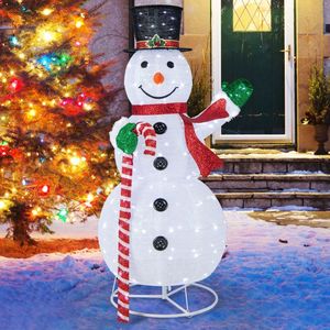 Pupazzo di Neve Gonfiabile da Esterno per Natale, 1,5 Metri, con 180 Luci LED, Decorazione Pop-up per Giardino - Product Image 3