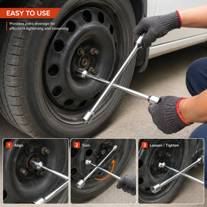 Heavy Duty Cross Wheel <b>Spanner</b> Lug Wrench 4 Way Socket <b>Tool</b> for Car Truck Tire Wheel Nut Removal Repair Garage Workshop <b>Tool</b> Pro - Product Image 5