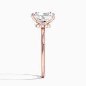 Anillo de Compromiso de Moissanita con Corte Radiante de 2 Quilates, Anillo de Novia Solitario con Halo Oculto - Product Image 6