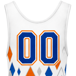 <b>Men</b> White Blue Orange Sublimated <b>Wrestling</b> <b>Singlet</b> Polyester Athletic Sportswear Team Uniform Training Match Performance Apparel - Product Image 5
