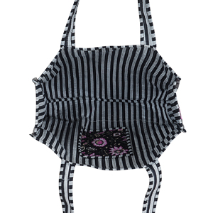 Quilted Cotton Open Tote <b>Bag</b> Women Black Pink Floral Block Print <b>Large</b> <b>Shoulder</b> <b>Bag</b> Handmade Indian Boho Market <b>Bag</b> - Product Image 5