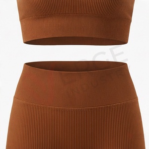 Conjunto de Shorts y Sujetador Deportivo para Mujer, Ropa de Gimnasio, Material de Nailon y Elastano de Alta Calidad, Ropa Deportiva sin Costuras para Yoga y Entrenamiento - Product Image 5