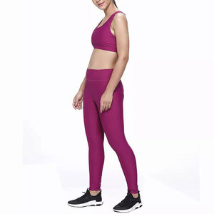 Women Sleek Purple Gym Clothing Set Quick-Dry Training Sports Bra High-Rise Stretch Tights Ladies Sportswear <b>Tracksuit</b> Yoga Set - Product Image 5