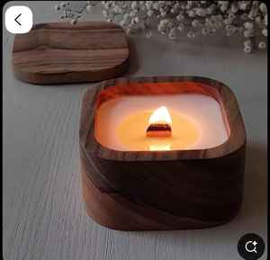 Bol en bois de manguier sculpté à la main-Motifs floraux pour affichage de bougies décoratives - Product Image 1