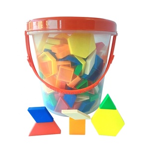 <b>Plastic</b> Pattern <b>Blocks</b> with Storage Case, Bulk Pattern <b>Blocks</b> Toys Early Geometry Skills - Product Image 1