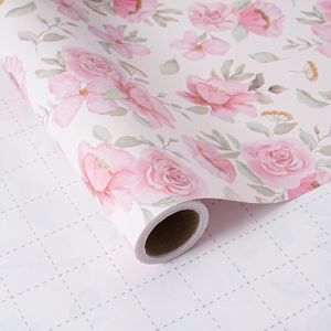 Rotolo di Carta da Regalo con Design di Foglie di Peonia ad Acquerello, 17 Pollici X 16,5 Piedi, Carta Floreale Rosa per Confezioni di Matrimoni e Addii al Nubilato - Product Image 3