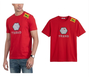 Camiseta de Hombre con Cuello Redondo y Estampado Moderno, 100% Algodón, de Fábrica en Bangladesh - Product Image 1