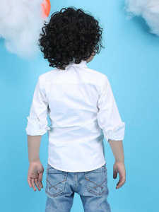 Camisa Formal Blanca para Niños con Corbata de Moño Negra, Elegante Camisa de Vestir de Manga Larga para Niños, para Bodas, Fiestas y Cumpleaños - Product Image 2