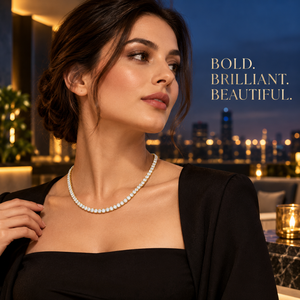 Collier tennis en diamants de laboratoire taille ronde |   Fournisseur en gros de bijoux fins en or 9 carats avec diamants VVS de 4,1 mm de 16 pouces, vente en gros, export - Product Image 2