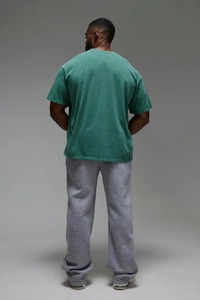 Camiseta unisex de algodón con dobladillo extendido, hombros caídos, manga corta, estilo casual y holgado, streetwear oversize. - Product Image 3