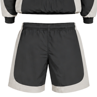 Ensemble de survêtement décontracté pour homme en nylon noir anthracite avec sweat à capuche zippé et short, idéal pour la gym, la course et les activités sportives