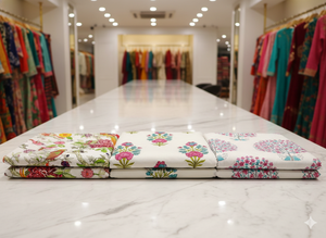 Tissu en coton peigné tissé léger, respirant, écologique, biologique, imprimé floral uni pour vêtements et robes de filles et de garçons - Product Image 2