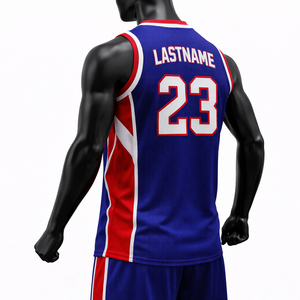 Uniforme d'équipe de basketball personnalisé sans manches, antibactérien, grande taille, pour écoles, séchage rapide, respirant, tissu 100% polyester sublimé - Product Image 3