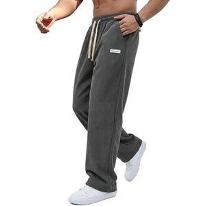 Pantalones Casuales de Lona para Hombre, con Cordón Ajustable, Cintura Elástica, Rectos, Holgados, para Gimnasio, Jogging, Resistentes al Viento y Transpirables - Product Image 2
