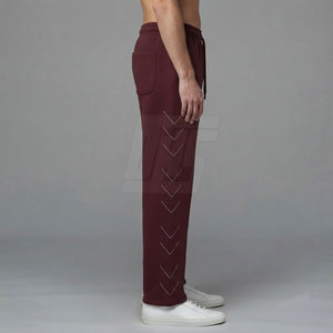 Pantalon décontracté pour homme à jambe droite avec strass élégants pour les soirées, les événements et le streetwear contemporain - Product Image 5