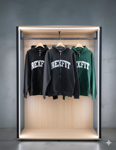 Nouveauté 2026 – Sweats à capuche zippés streetwear en gros, 100 % coton molletonné, logo sérigraphié, meilleure matière, unisexe - Product Image 1