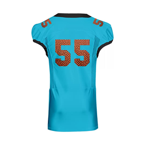 Camiseta de fútbol americano de alta calidad, color azul cielo, media manga, cuello en V, hecha de poliéster, para aficionados al deporte, unisex. - Product Image 2
