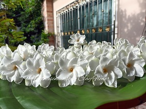 White <b>Artificial</b> Plumeria Flowers Clay Floral Decorative <b>Bouquet</b> for Wedding Home Wedding Table Decor - Product Image 6