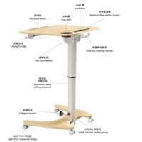 Bureau mobile multifonctionnel réglable EMA pour ordinateur portable, idéal pour l'école, les enseignants et les postes de travail de bureau