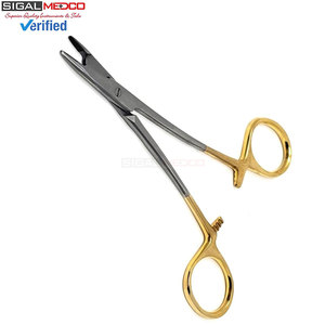 ที่จับเข็ม/ไหมเย็บ TC Olsen Hegar ขนาด 4.5 นิ้ว ผลิตจากเยอรมนี ทำจากเหล็กกล้าไร้สนิม พร้อมวงแหวนสีทอง ด้ามจับแบบล็อคด้วยระบบแร็ทเช็ต ใช้งานด้วยมือ - Product Image 2