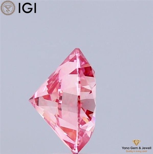 Diamant rond de 8,11 mm cultivé en laboratoire CVD, 2,00 carats, avec certificat IGI, clarté VS2, couleur rose vif fantaisie, pour bijoux uniques - Product Image 4