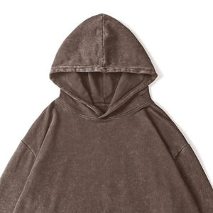 Sweat-shirts polaires surdimensionnés pour hommes, personnalisables, de haute qualité, style usé délavé à l'acide, thermiques, vente en gros - Product Image 6