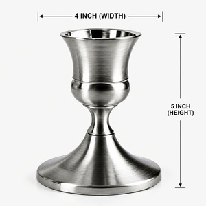 Candelabro de Acero Inoxidable con Base Redonda, Decoración para el Hogar - Product Image 4