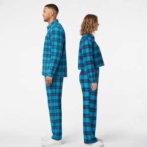 Manufacture Flannel Pajama Set Women High Quality 100% Cotton Plaid Tracksuit Ladies Flannel Shirt <b>Trouser</b> Pajama Women's - Product Image 5
